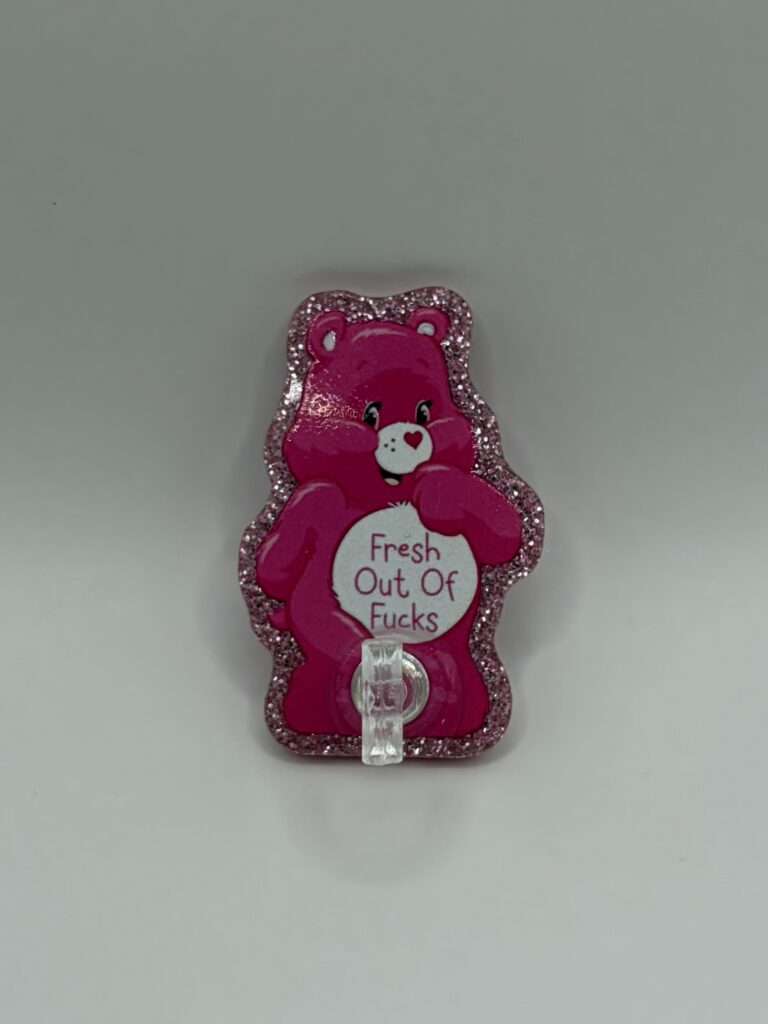 Swear bear got pink stand